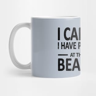 I CAN'T I Have PLANS at the BEACH Funny Surfboard Black Mug